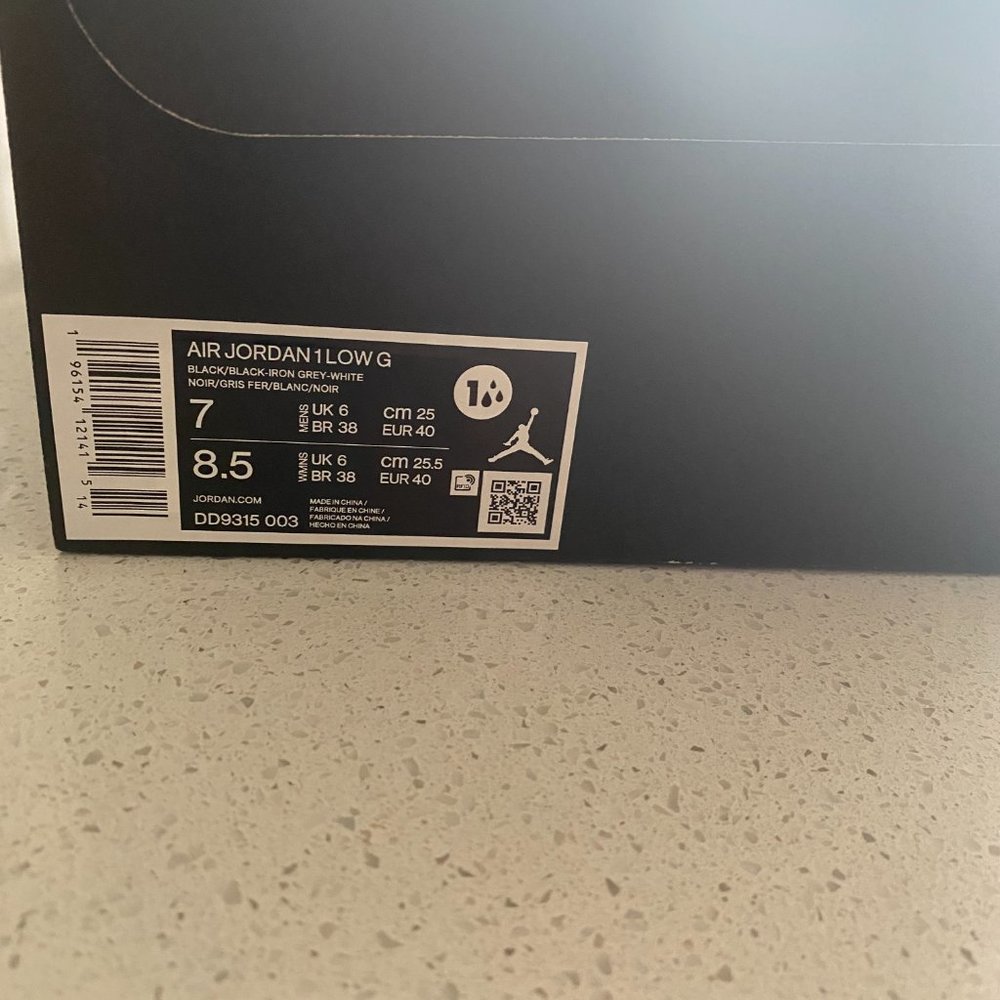NWT Air Jordan 1 Low G Golf Shoes Black (Sz. 7 men / 8.5 women) - Picture 11 of 15